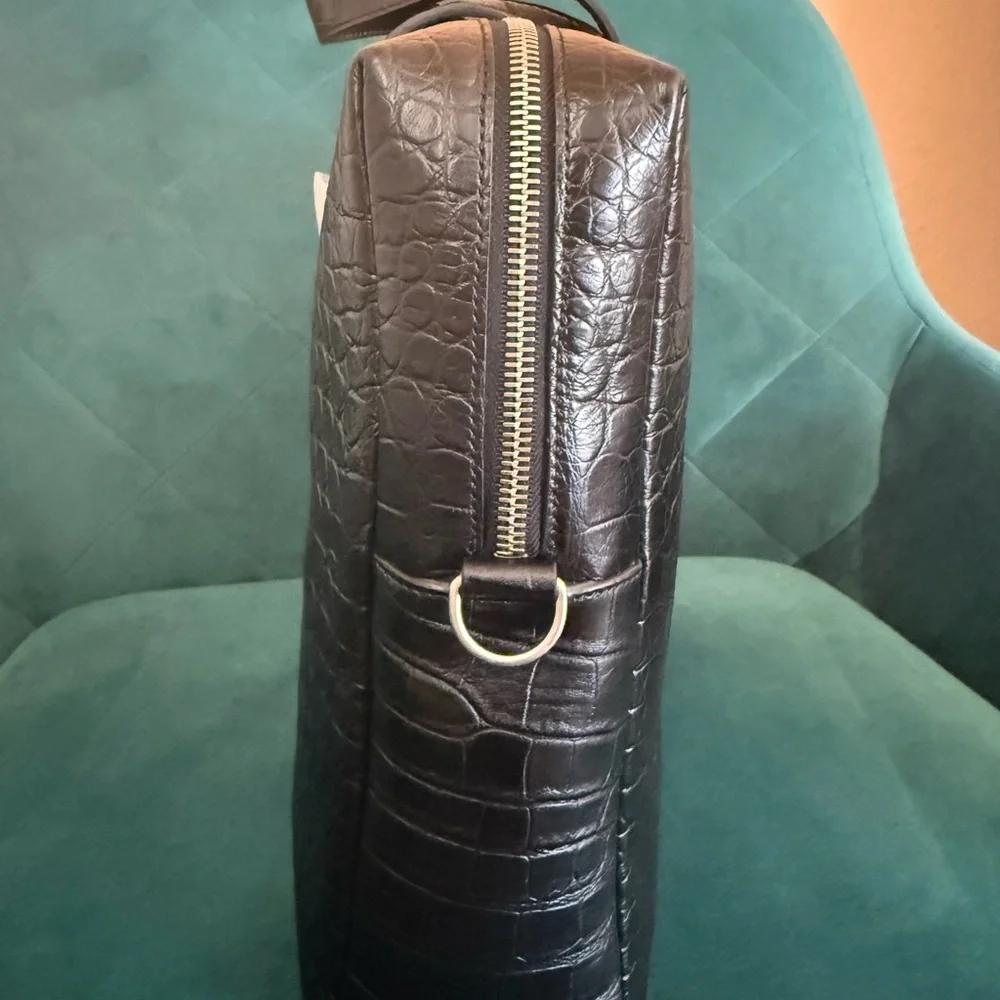Saint Laurent (YSL)  Item: Embossed Leather Briefcase / Business Bag